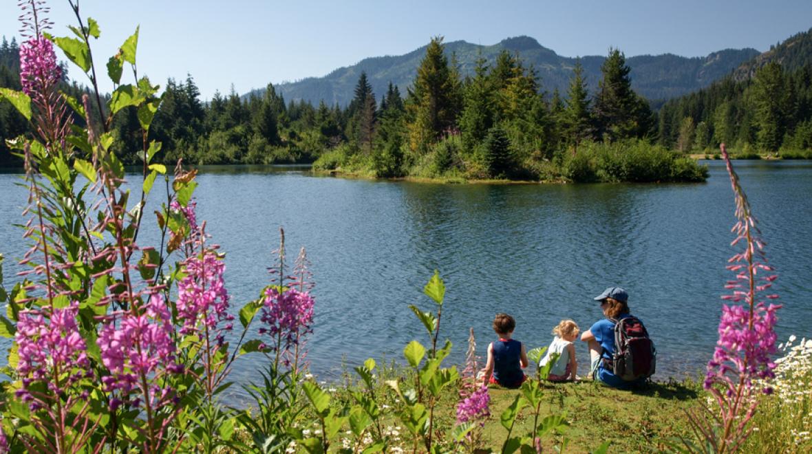 Best-hikes-for-strollers-tots-young-kids-families-near-Seattle-gold-creek-pond