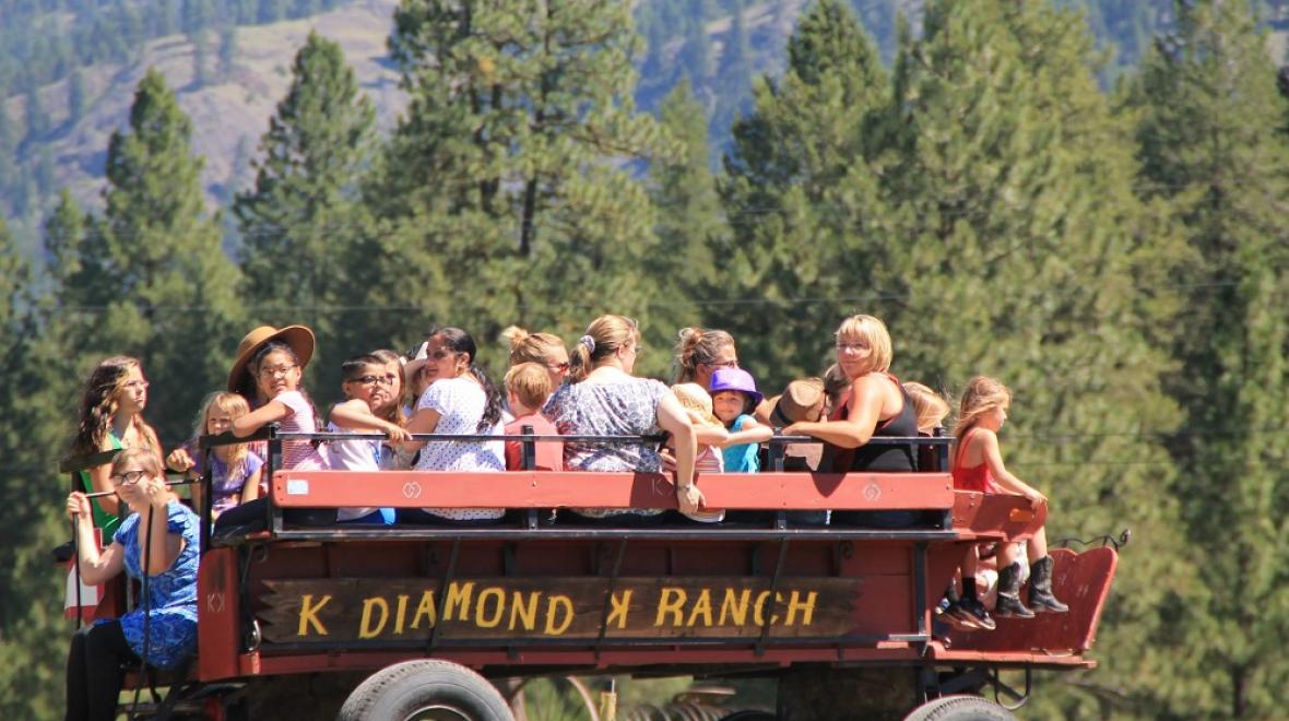 Wagon ride at K-Diamond-K Guest Ranch