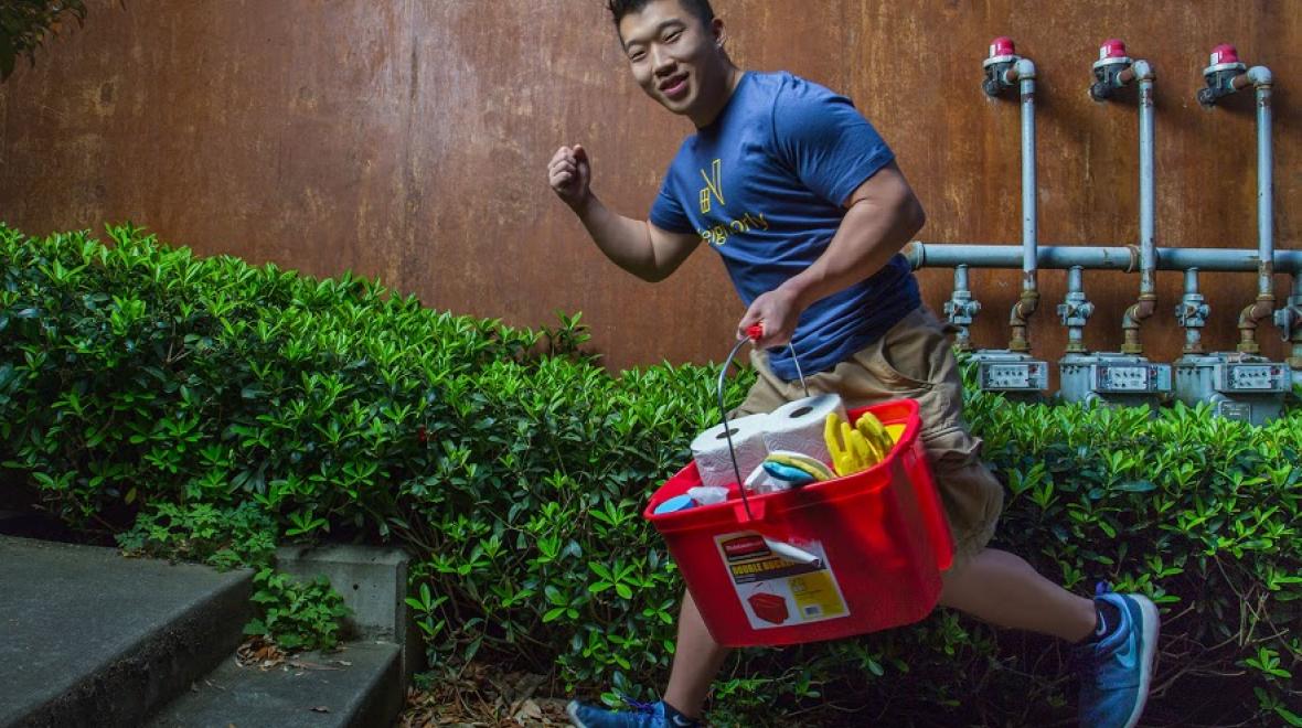 hire help man cleaning