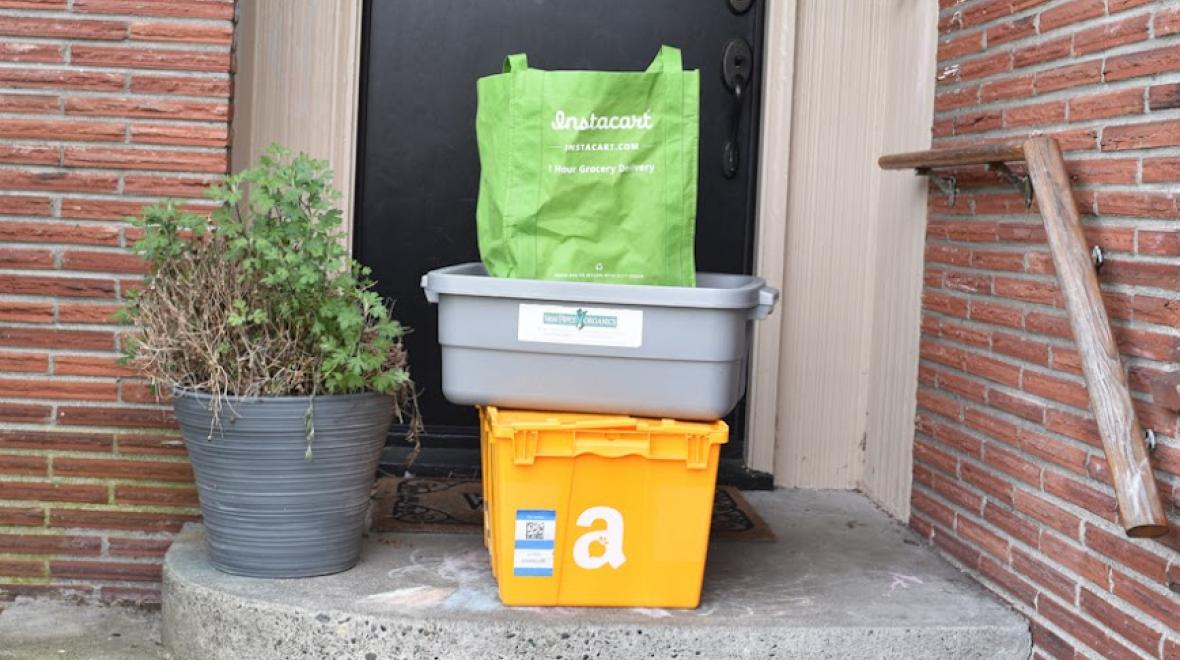 orders waiting on porch step