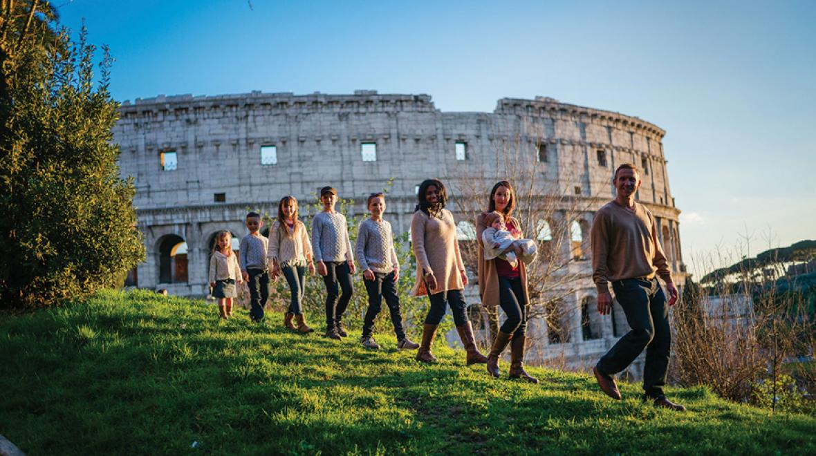 family worldschooling at the colosseum 