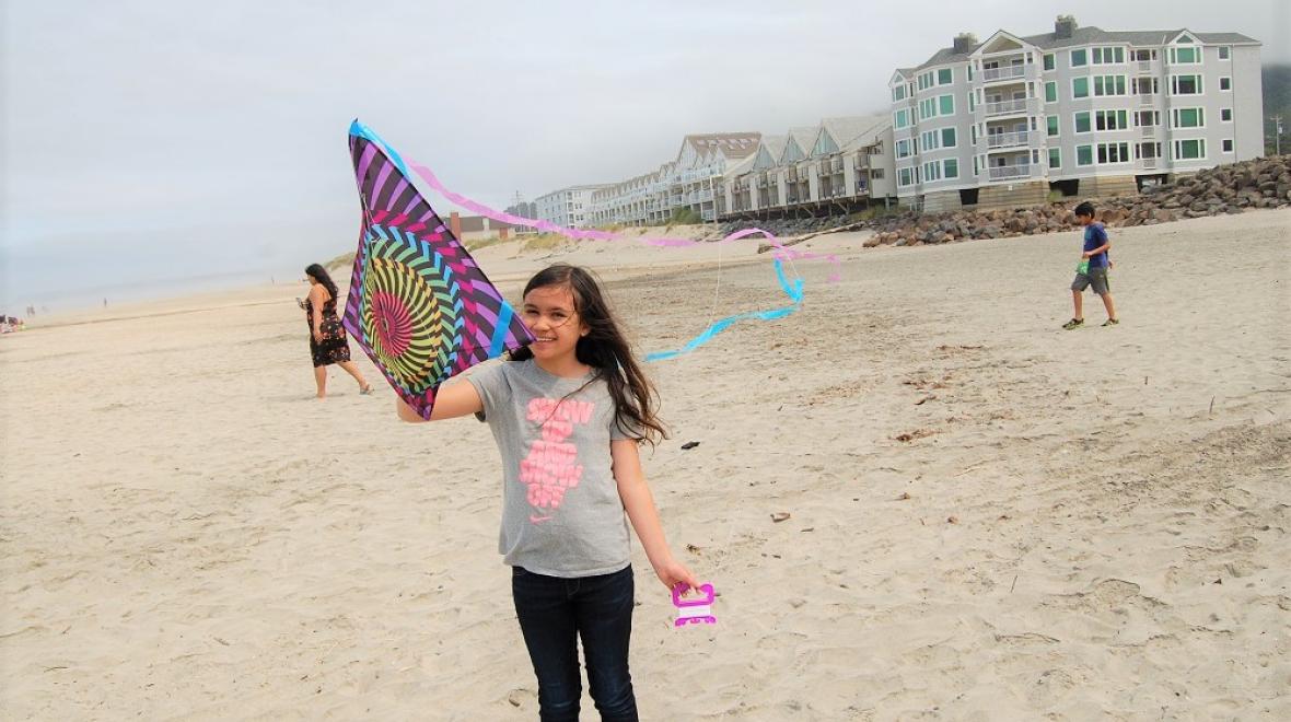 Kite-flying at Rockaway Beach credit Heather Larson