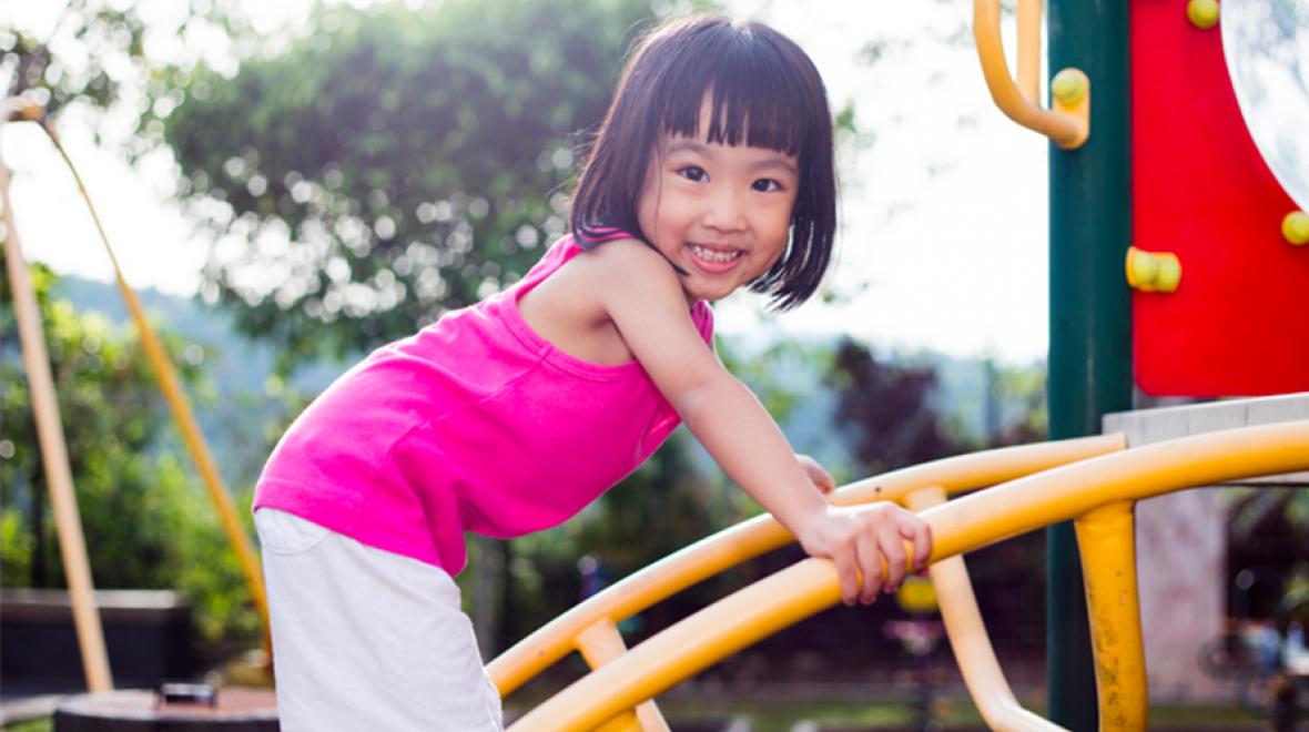 Happy girl on playground