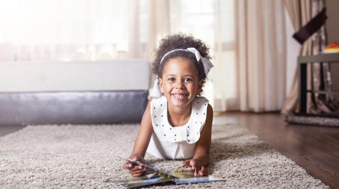 little girl reading