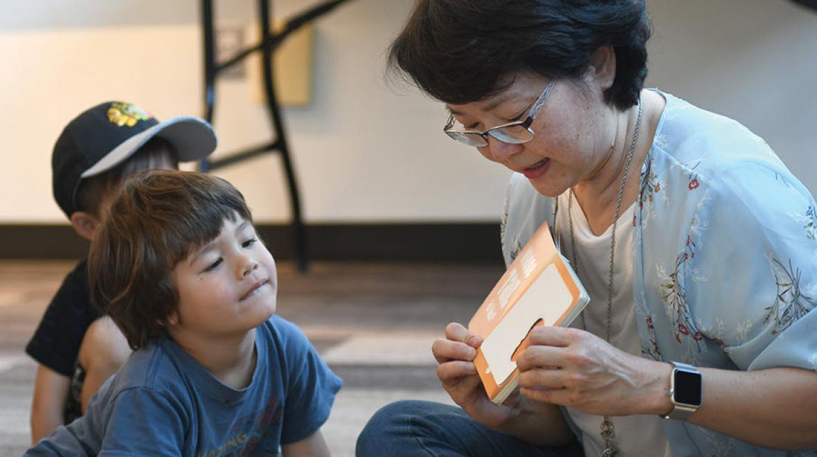 Story time at the Lake City branch of the Seattle Public Library