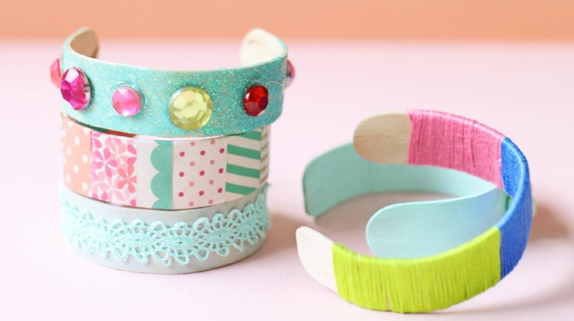 craft-cuffs are something kids can make at a craft birthday party