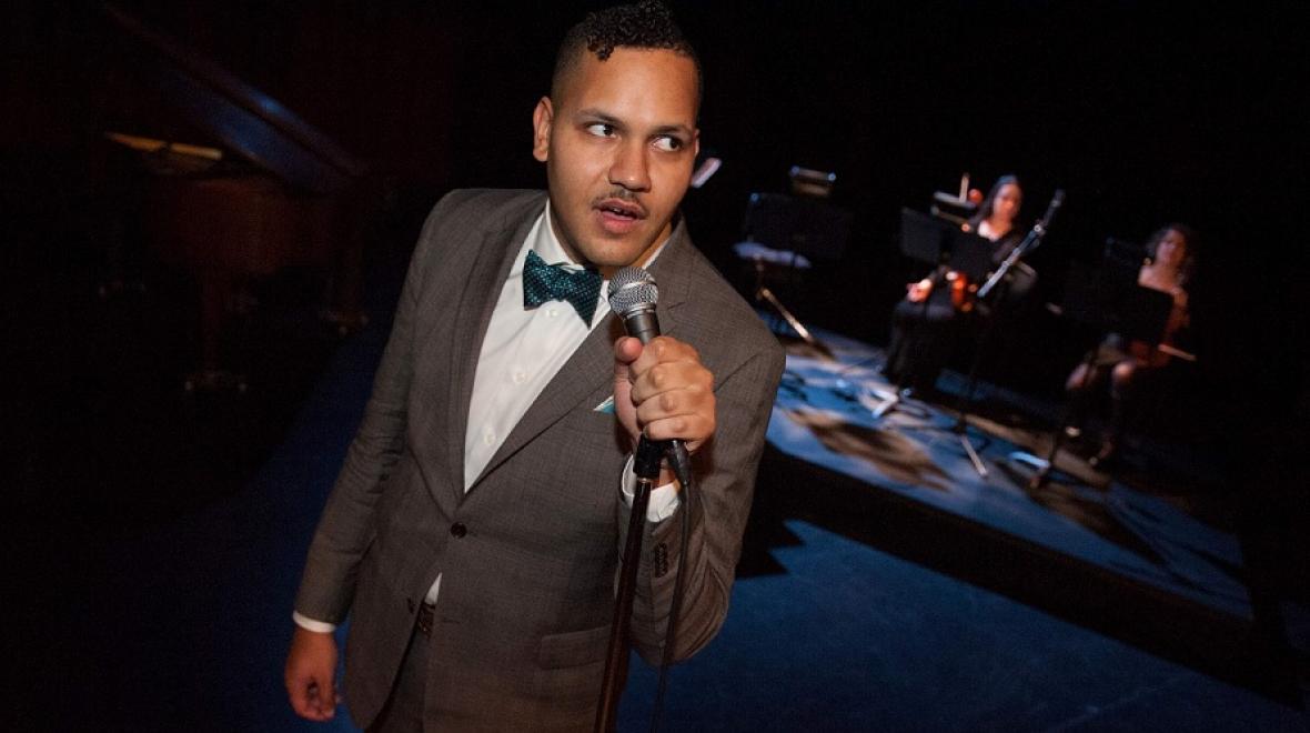 Ahamefule Oluo performing at On the Boards credit Bruce Clayton