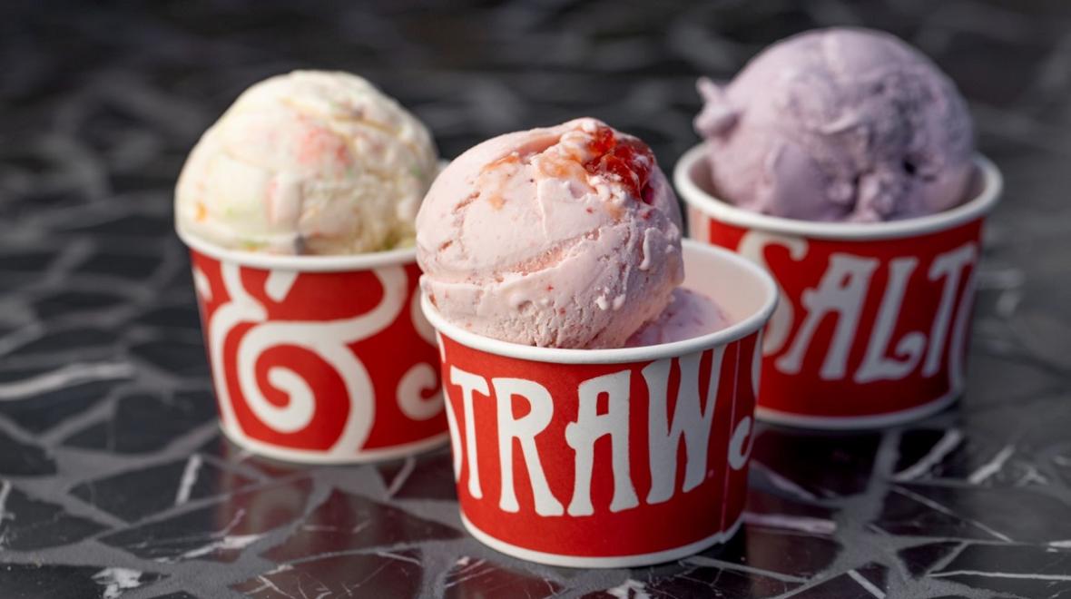 Salt & Straw ice cream cups new shop opening in Kirkland, Washington near Seattle