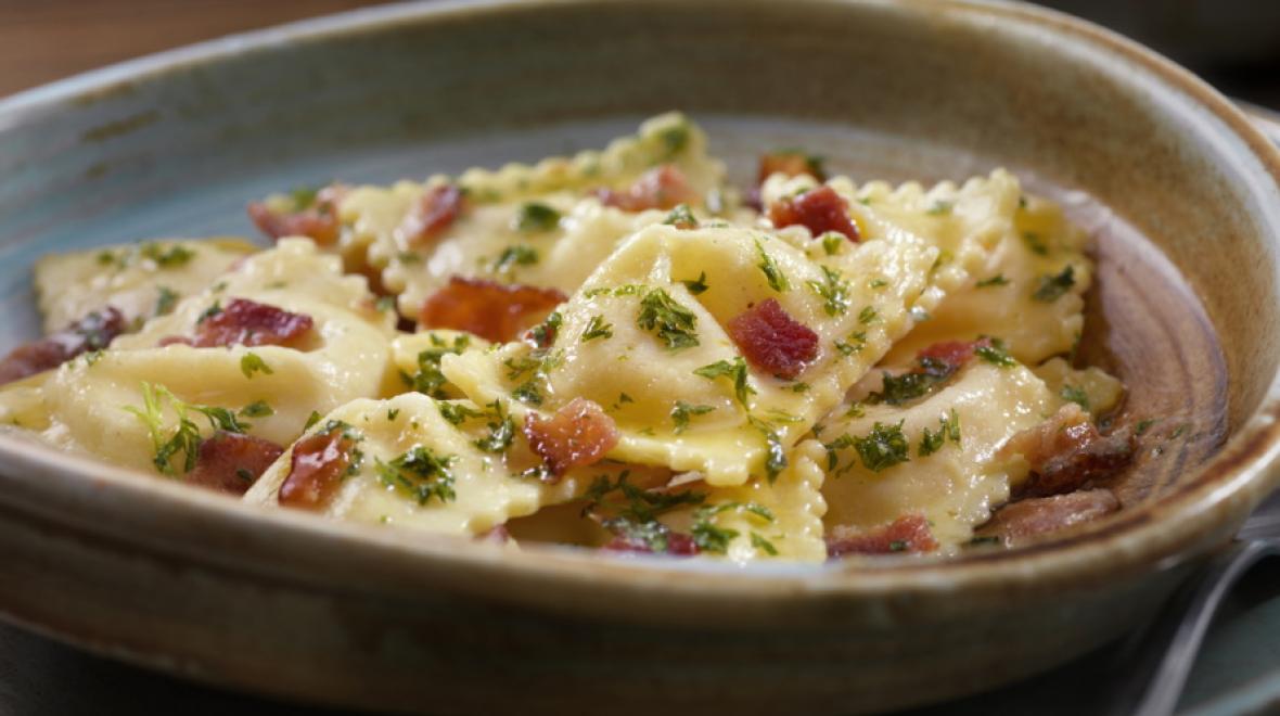 Ravioli-bacon