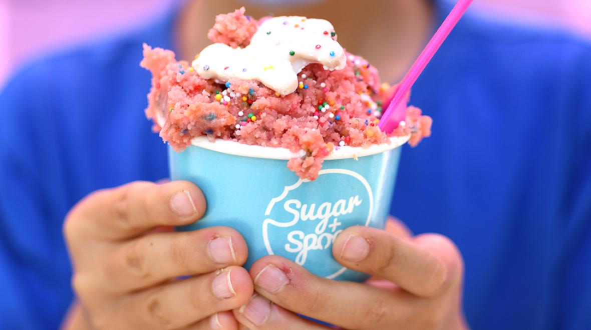 Close-up of Sugar + Spoon dessert Seattle-area sweet treats to try with kids