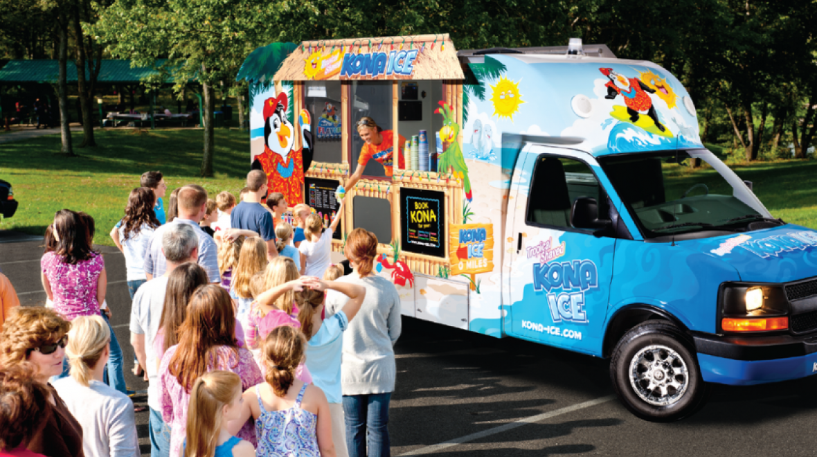 Kona Ice food truck serves guests at Birch Bay State Park near Blaine new food vendors in select Washington State Parks for summer