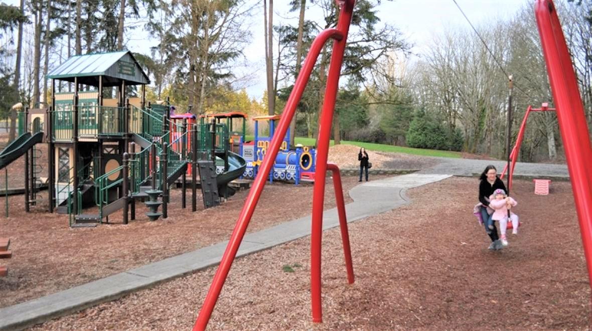 Seattle playground at Wilburton Hill Park