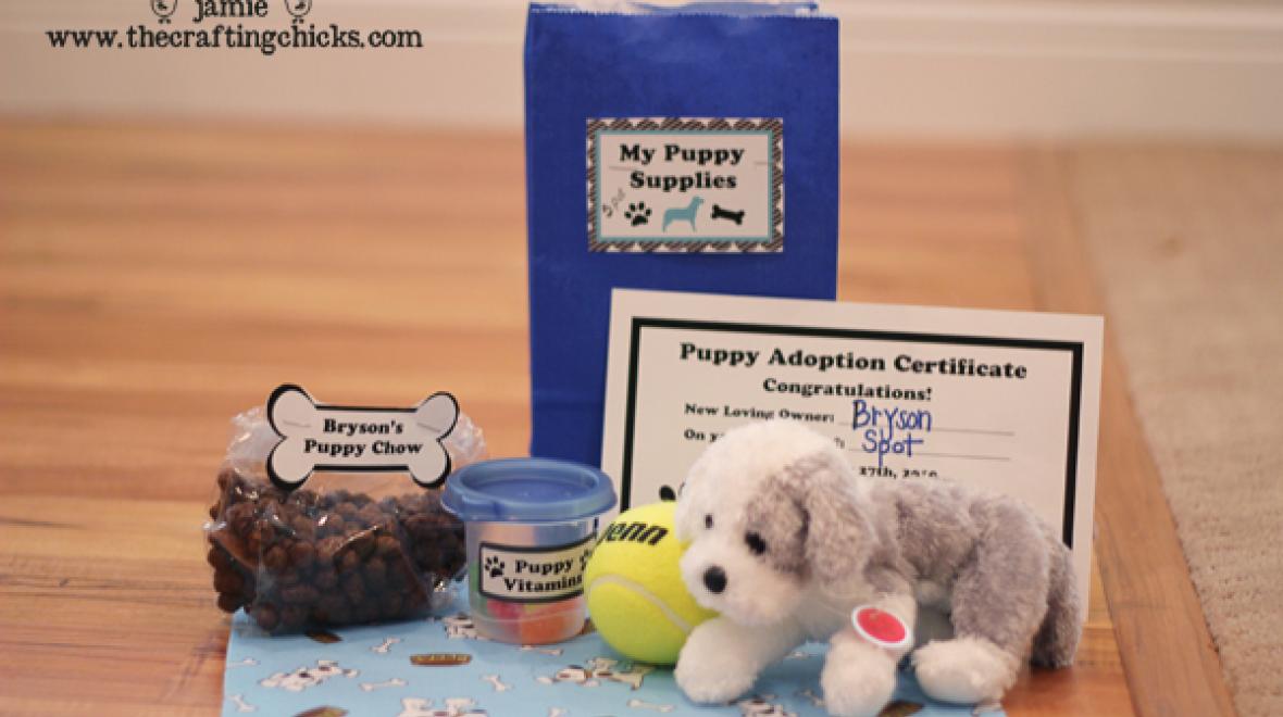 Puppy party gift bag