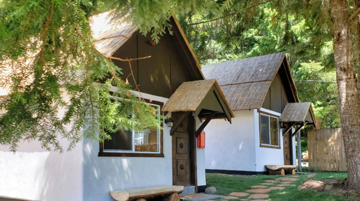 Cabin accommodations at Paradise Village in Ashford, Washington