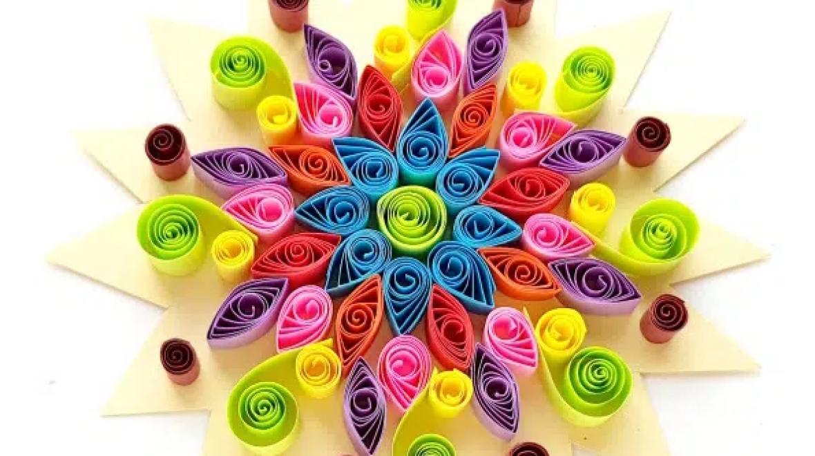 Paper quilled rangoli pattern credit Red Ted Art