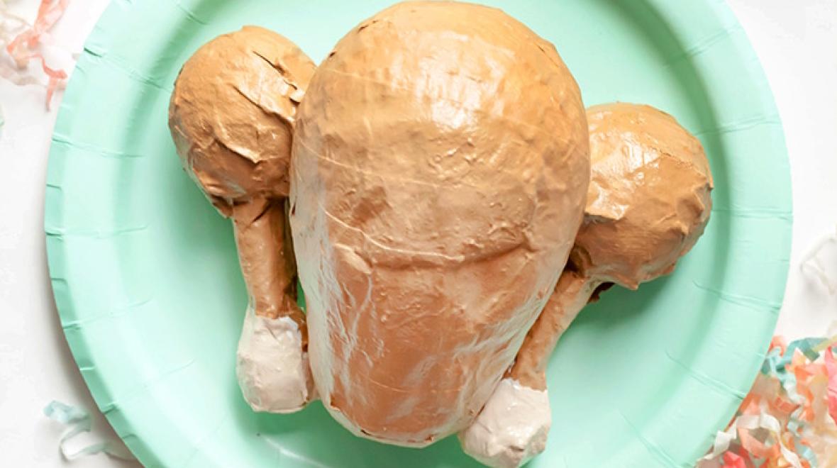 A paper-maché roasted turkey