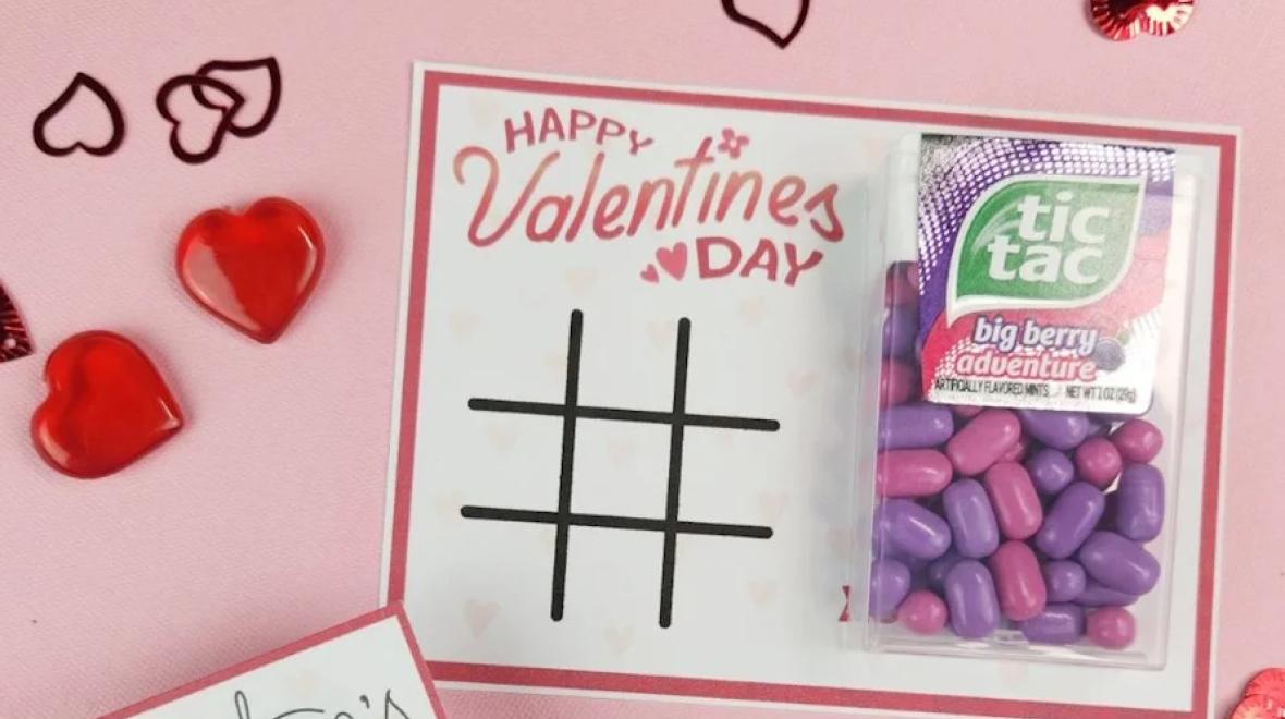 Tic Tac Toe easy valentine for kids to make