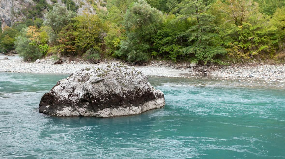 boulder in a river near Darrington