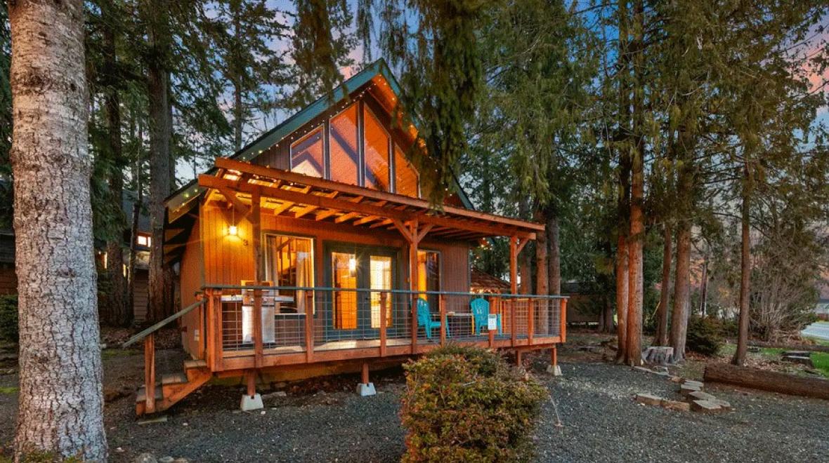 Robin Hood Village Resort cottage #3, one of the best cabin getaways for Seattle kids and families