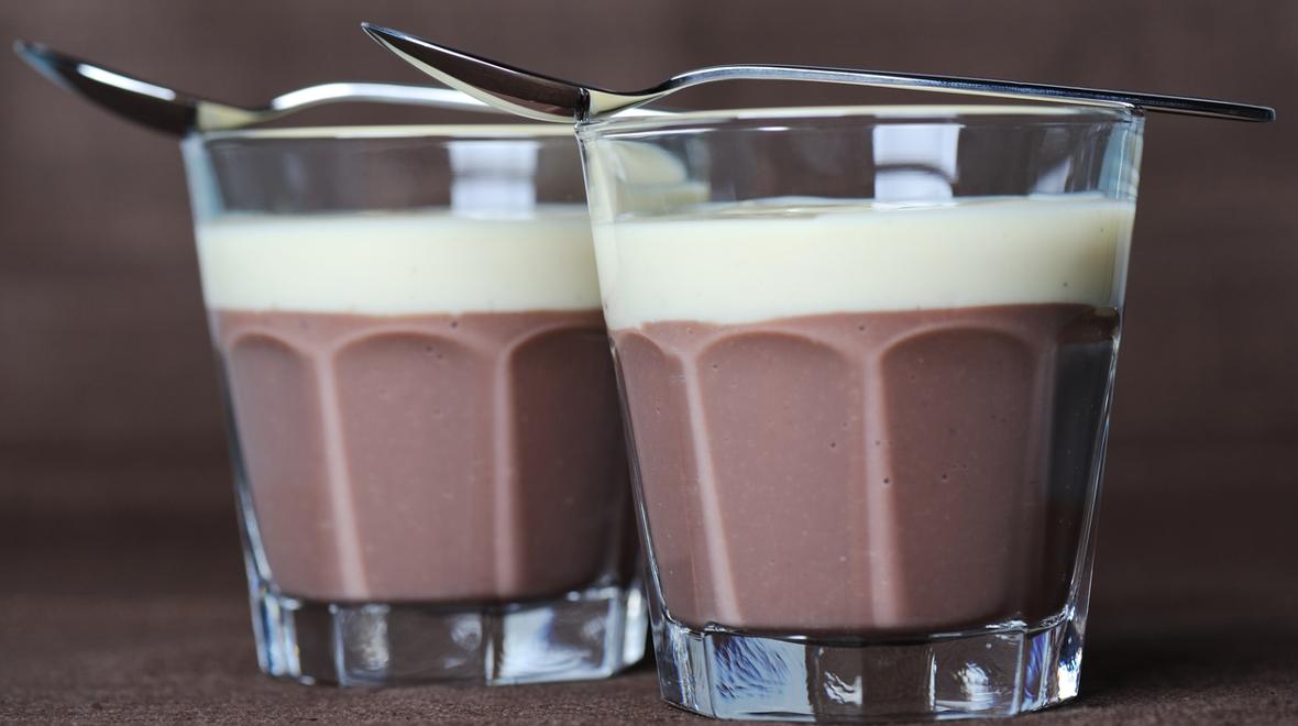 chocolate and vanilla Panna cotta