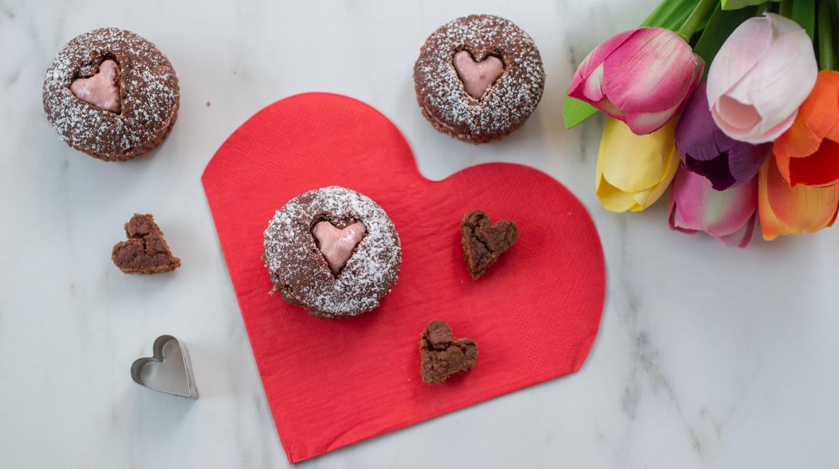 heart cutout cupcakes