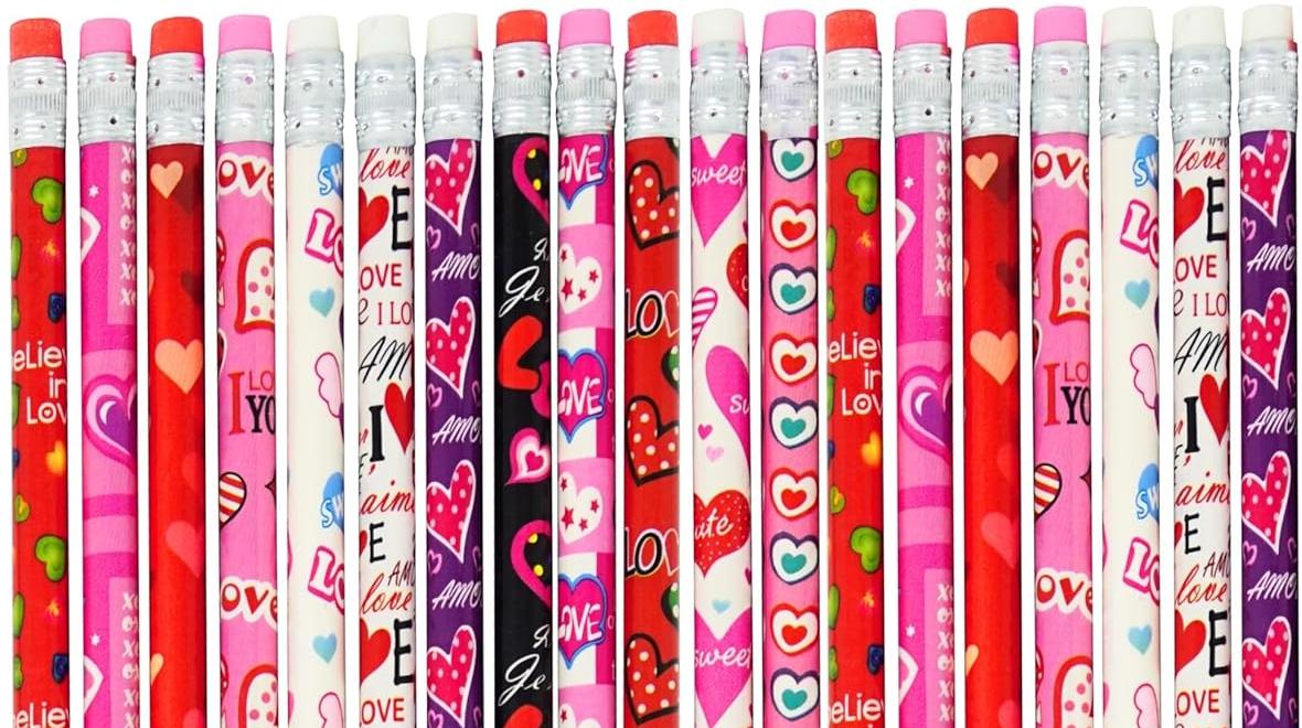 Valentine's Day pencils