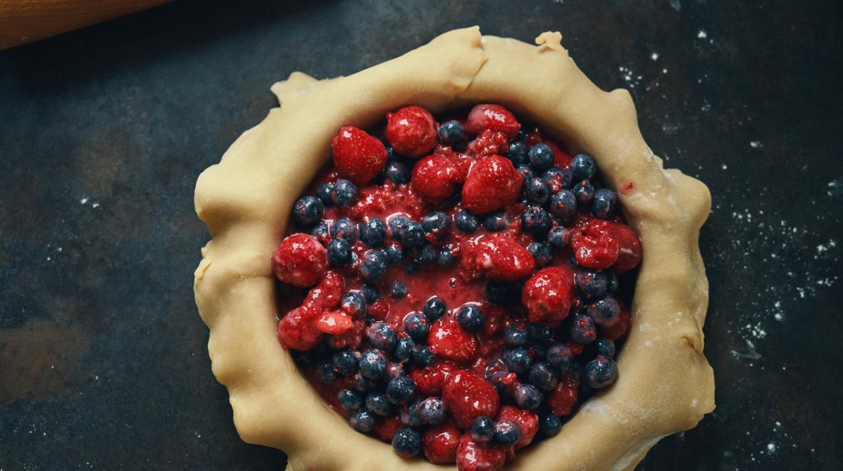 Triple berry Pi Day pie