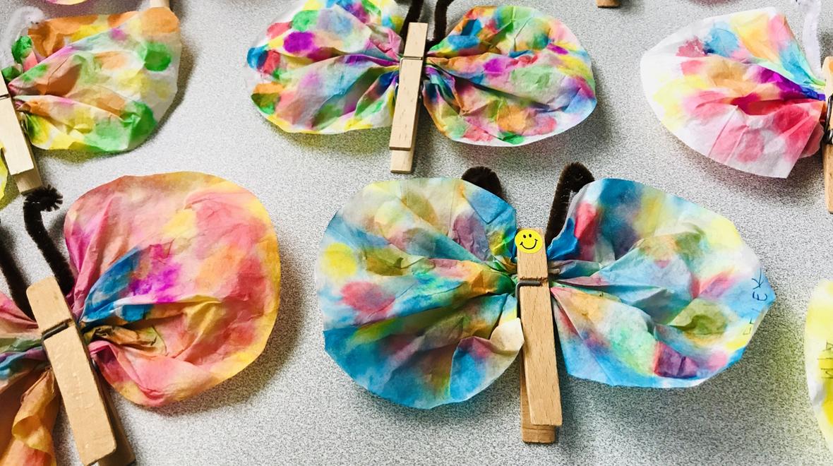 butterflies made from coffee filters spring craft