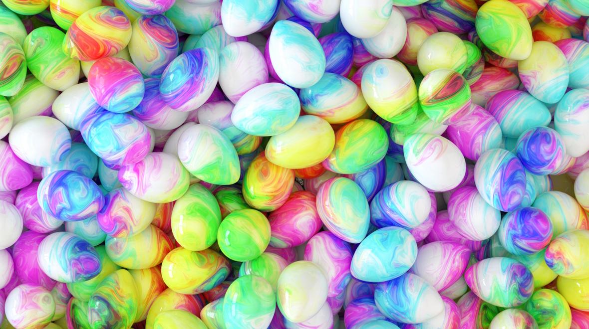 swirly colored Easter eggs