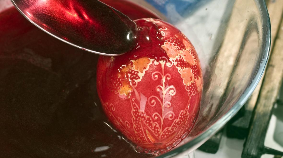 eggs decorated with wax patterns and dye