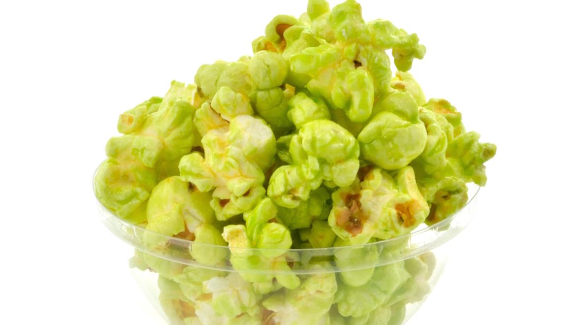 green popcorn ball