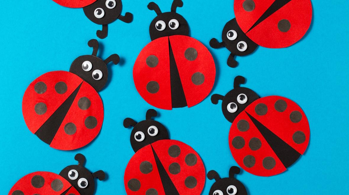 paper ladybugs for craft rings