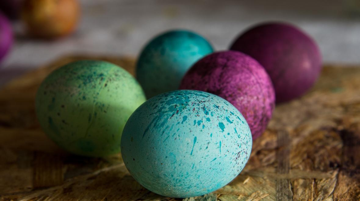 Speckled Easter eggs