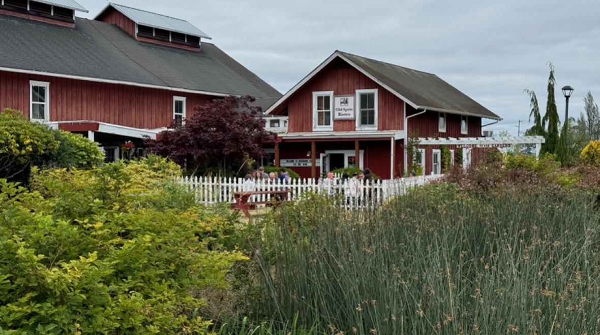 The red barn at Greenbank Farm on Whidbey Island in hard to miss, so are the pies
