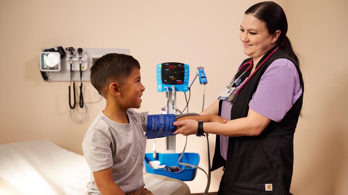 boy at a doctors office visit