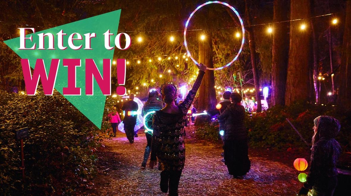 "Enter to Win!" text over Wintertide Festival of Lights