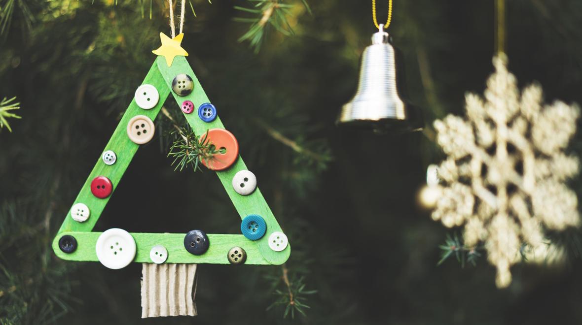 craft stick Christmas tree ornament