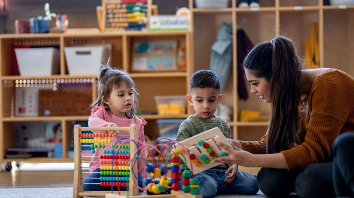 little kids learning by playing