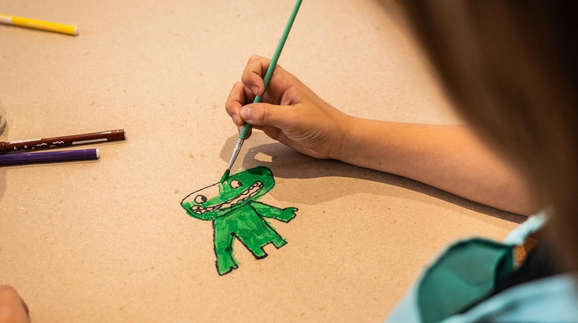 painting on an easel 