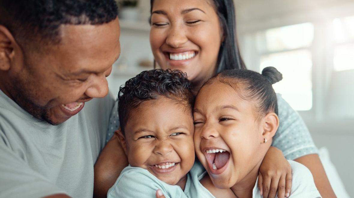 family of four full of joy