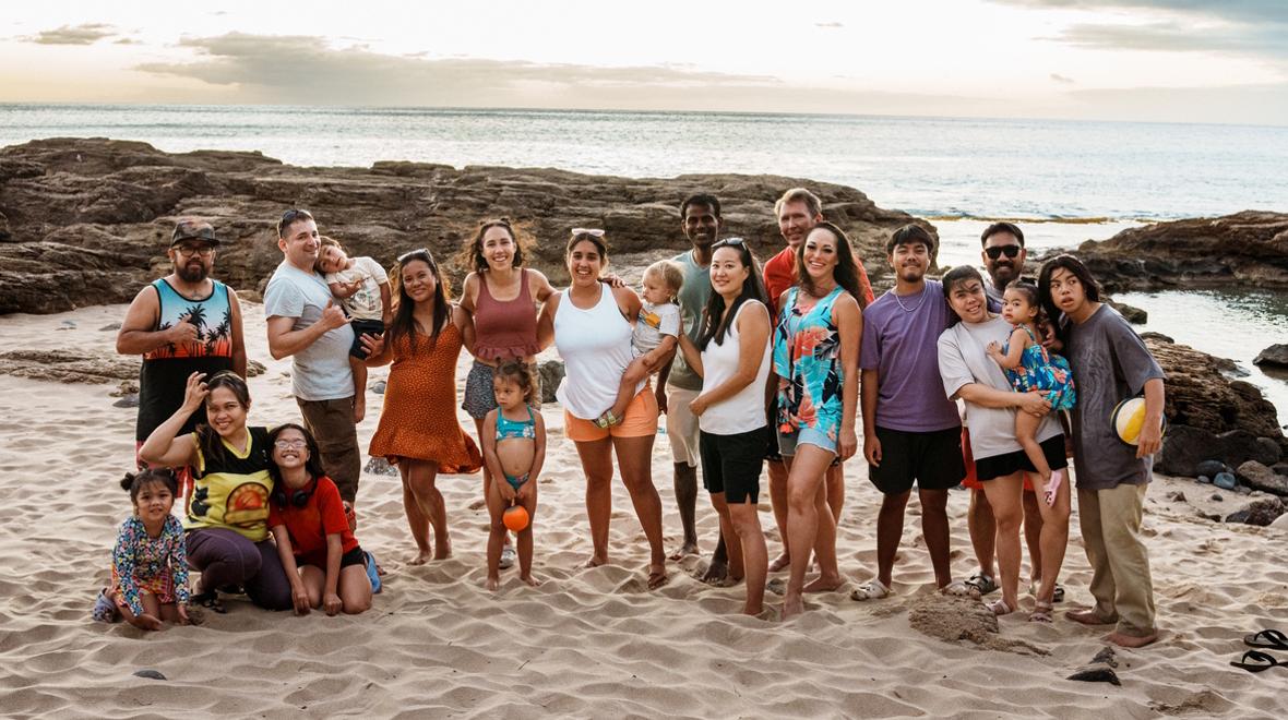 large group on vacation together