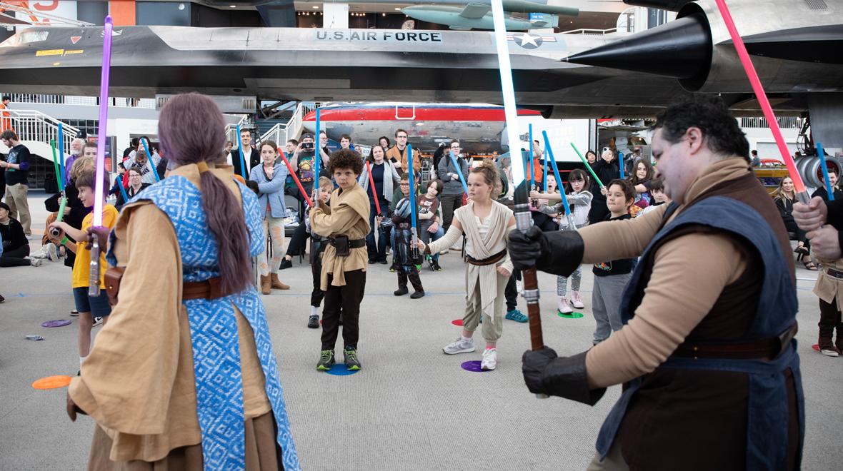 light saber class at The Museum of Flight, happening during this weekend's May the Fourth event in Seattle