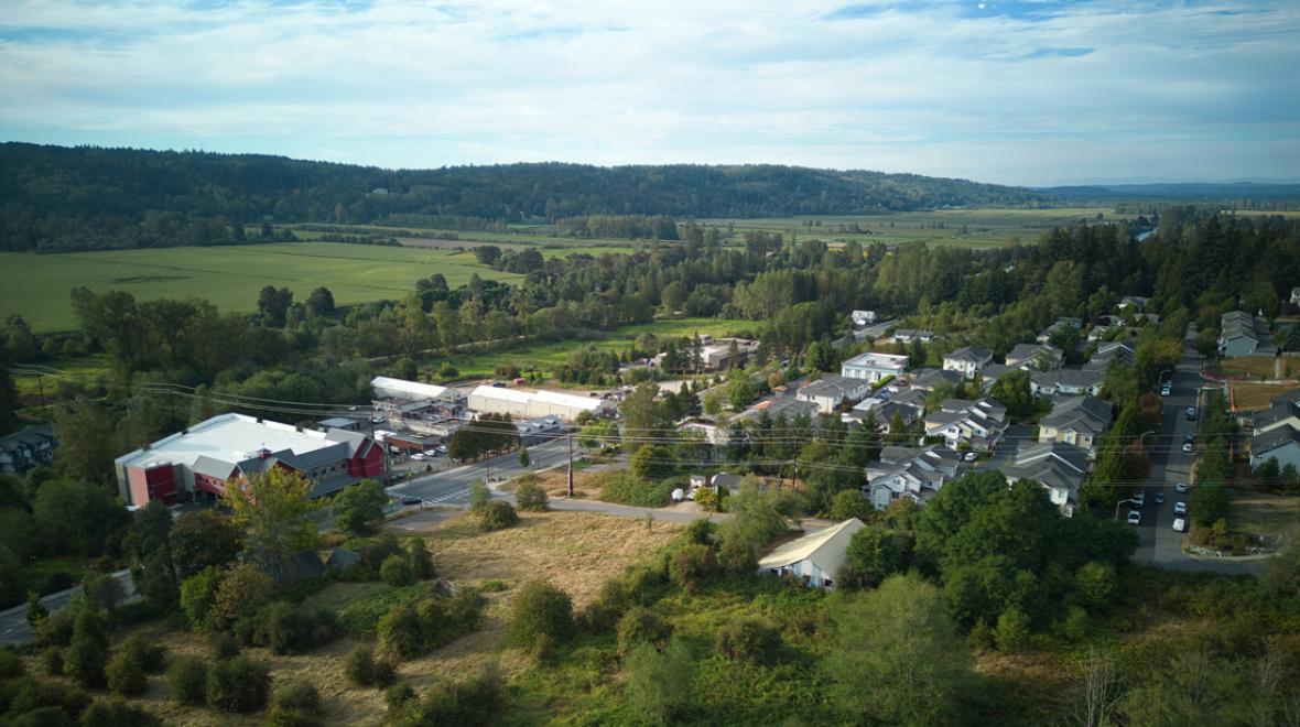 aerial view of Duvall farm country
