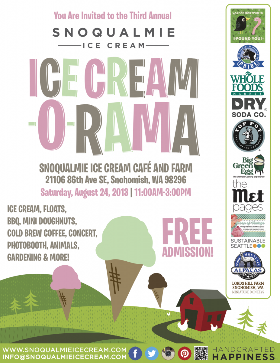 Snoqualmie Ice Cream's 3rd Annual Ice CreamORama Seattle Area