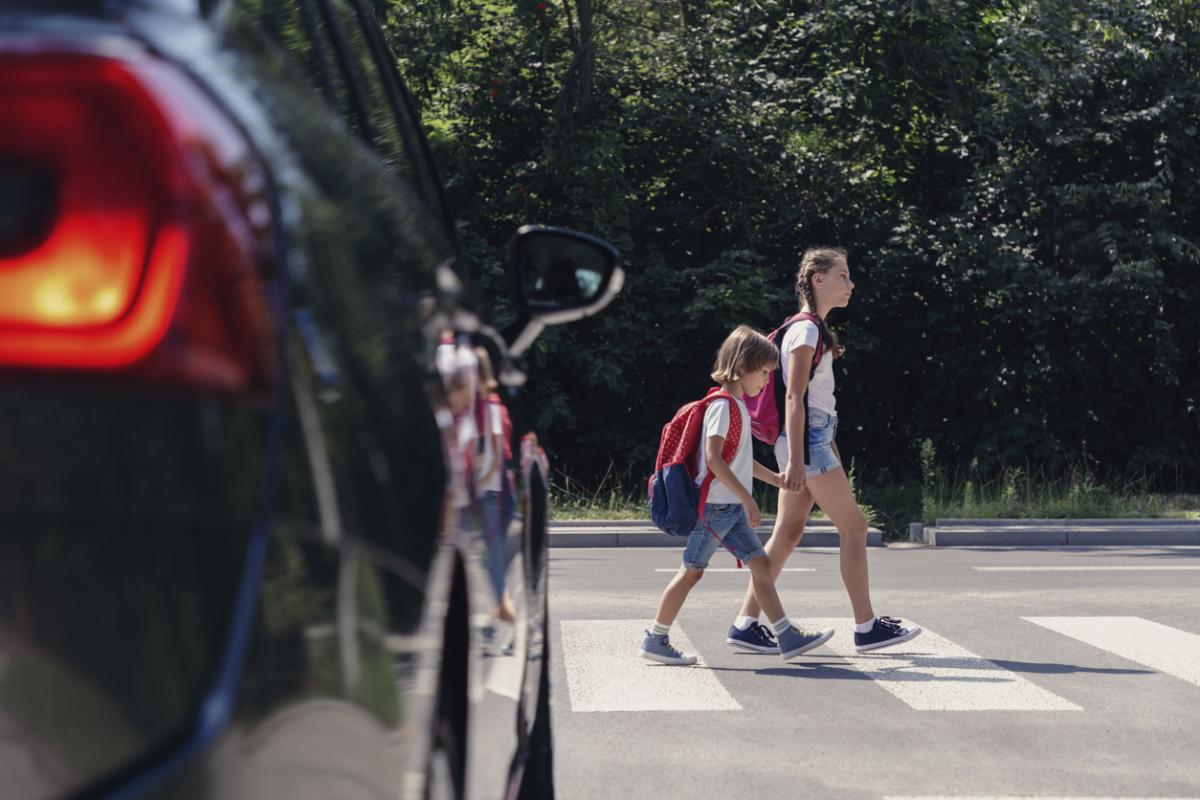kids walking car