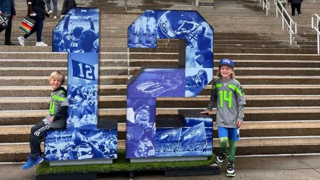 mini Seattle Seahawks fans at Lumen Field