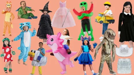 a collection of halloween costumes for kids of popular characters and themes in 2025