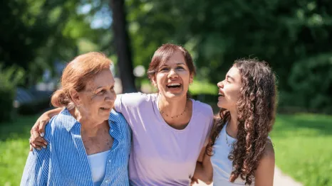 Joyful multigenerational family