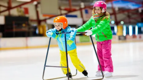 kids trying winter olympic sports