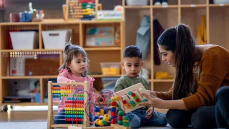 little kids learning by playing